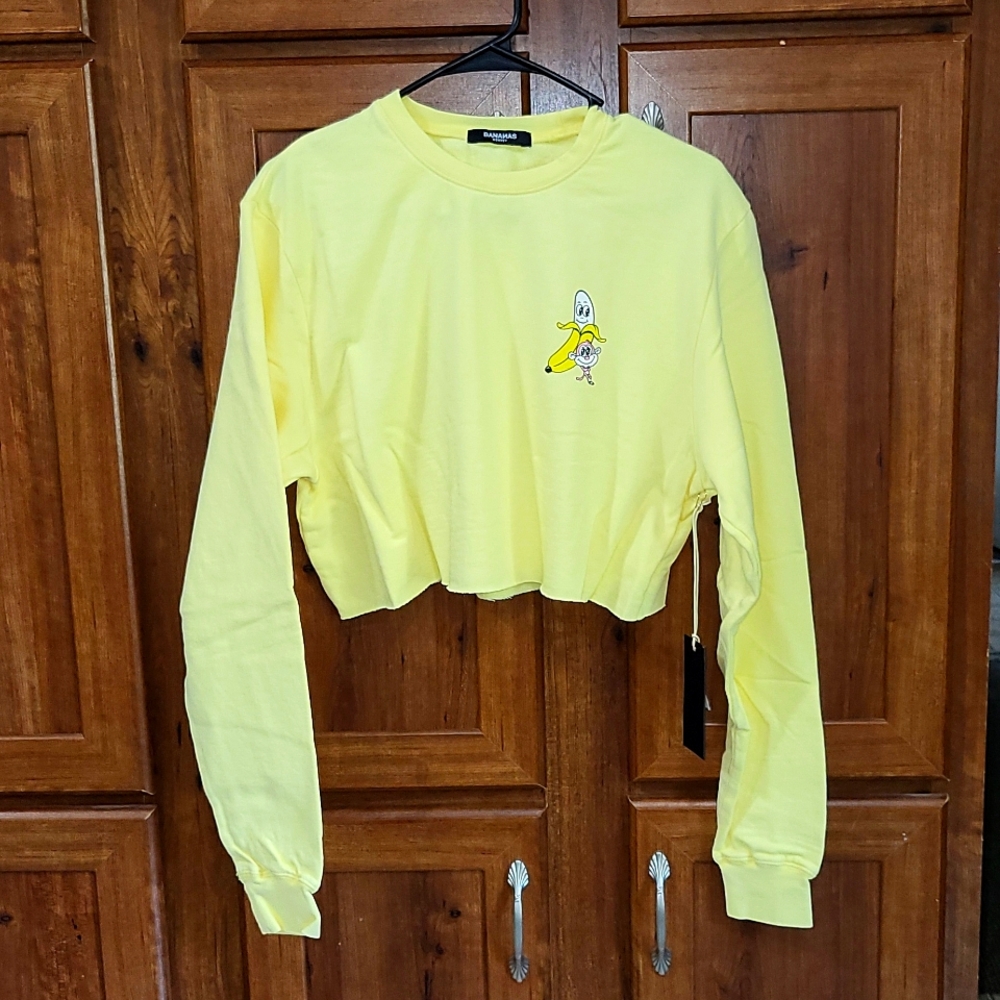 Bananas Monkey cropped crew shirt